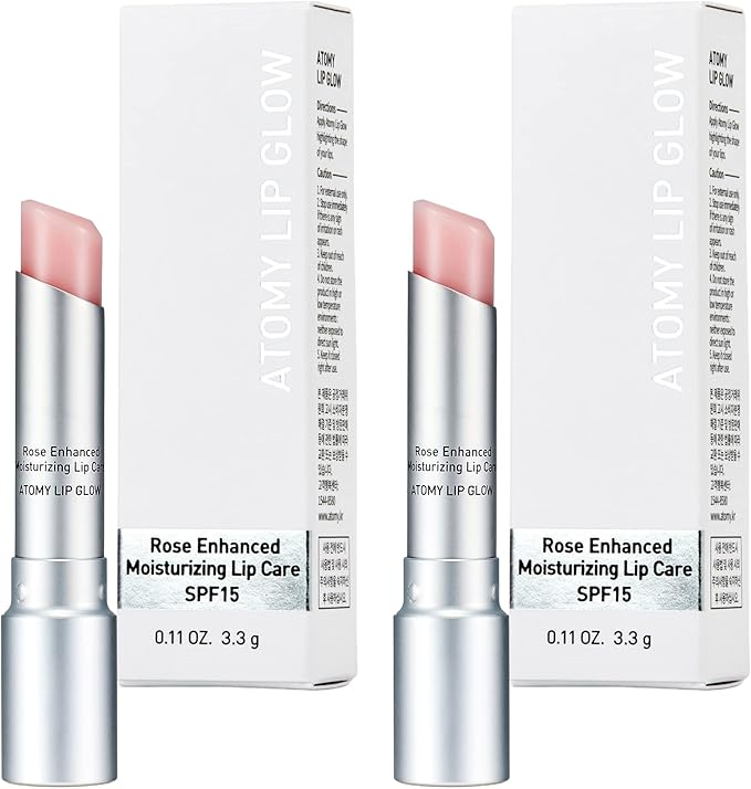 ATOMY LIP GLOW 3.3G X 2 EA - MOISTURIZING LIP CARE TREATMENT BALM WITH NATURAL PINK COLOR - Image 5
